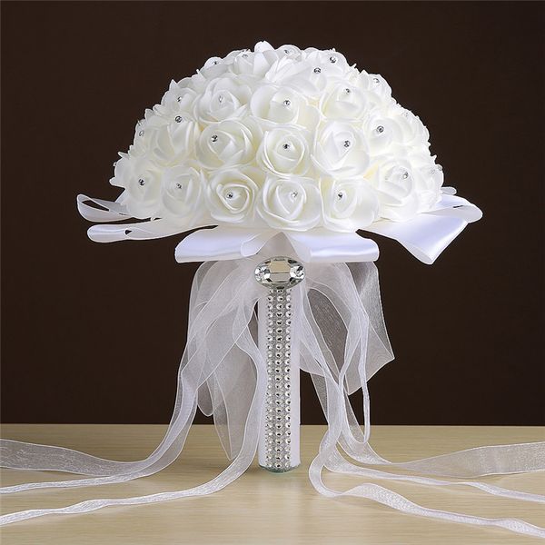 Fiori di matrimonio Fiori tenuti a portata di mano Nuovo matrimonio Rose bouquet sposa bianca