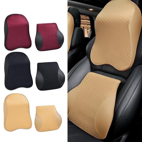 car neck bolster headrest 3d space breathable memory cotton waist vehicle pillow spine care relieve driving fatigue for four sea