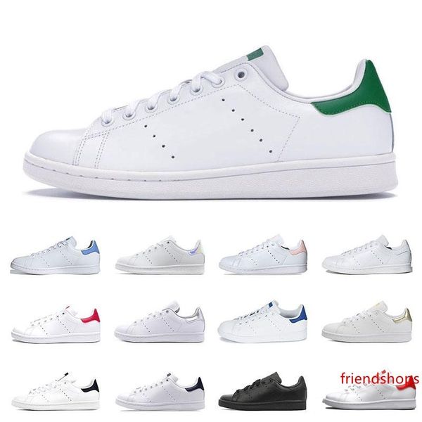 

2020 smith men women flats sneakers green black white navy red green rainbow stan mens fashion leather shoes outdoor casual walking