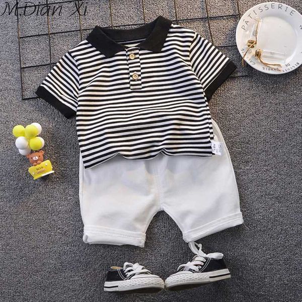 

мальчики лета малышей детские мальчик одежда новая детская мальчиков детская мода короткими рукавами полосатый с коротким рукавом+брюки 2шт, White