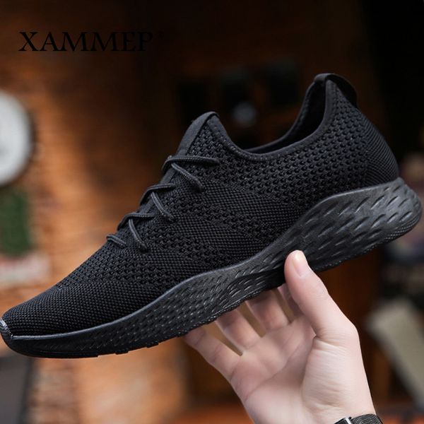 

men casual shoes men sneakers brand men shoes loafers slip on male mesh flats big size breathable spring autumn winter xammep y200106, Black