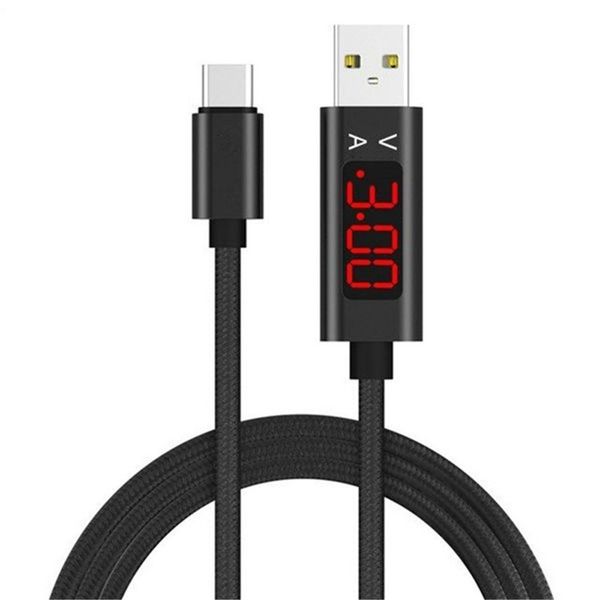 

spedcrd led display micro type-c usb nylon charge sync cable
