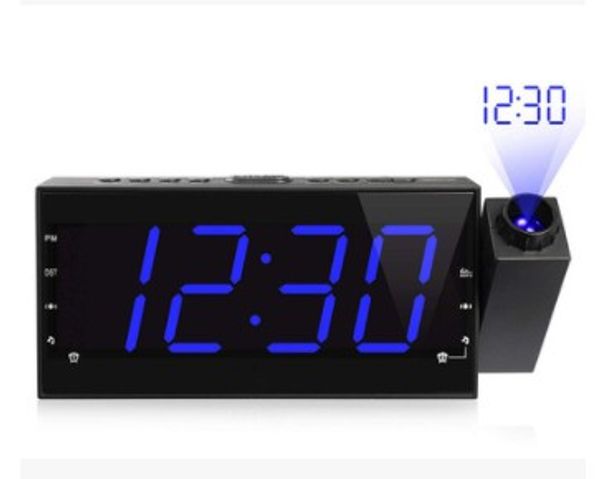 

FM Radio Alarm Clock with time Projection Temperature Electronic Table Watch Bedside Desk Projector watch nixie Digital Clock