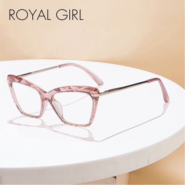 

royal girl cat eye frame fashion glasses women eyeglasses vintage brand deaigner spectacles optic clear lens glasses os001, Silver
