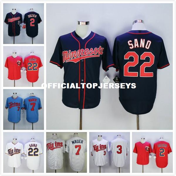 

2 brian dozier 3 harmon killebrew 7 joe mauer retro jersey, Black;blue