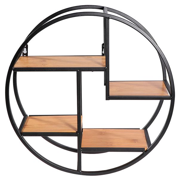 2019 Wall Mounted Iron Shelf Round Rack Wall Storage Holder For