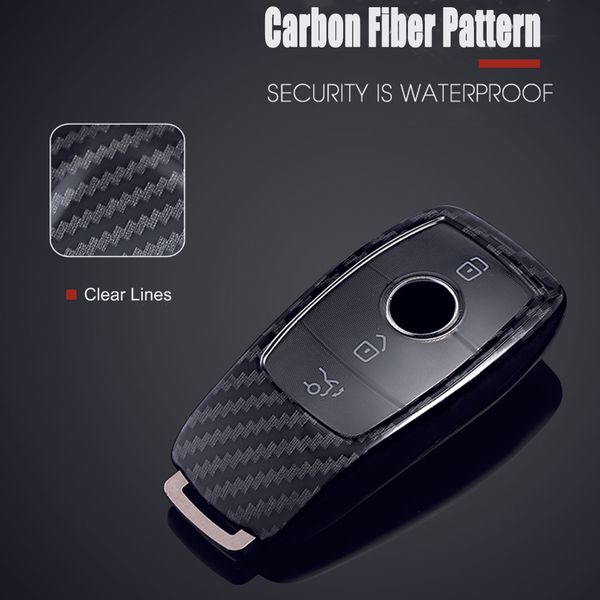 

remote car key shell case bag smart carbon fiber abs for mercedes e class e43 e200l e260 e300l e320 e400 2018-2016 skin
