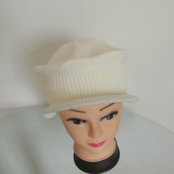 

wholesale custom knitted studs knit beanie winter hat with brim