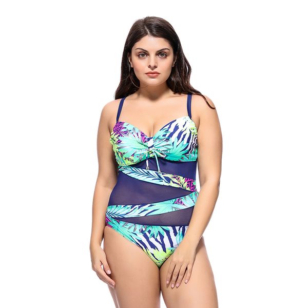

плюс размер 2xl-6xl женщины one piece купальники ретро печати push up bra большой tops swimwsuit 2019 женский купальный костюм пляжная sexy, White;black