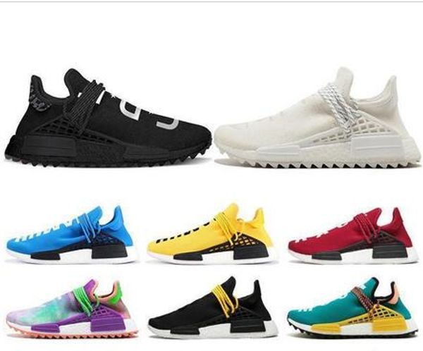 

new human race shoes men women pharrell williams hu runner yellow black white red green grey blue sport sneaker 36-46
