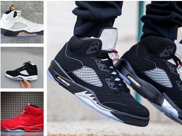 

white cement 5s og black metallic fire red mens basketball shoes 5s red suede sneakers shoes wholesale