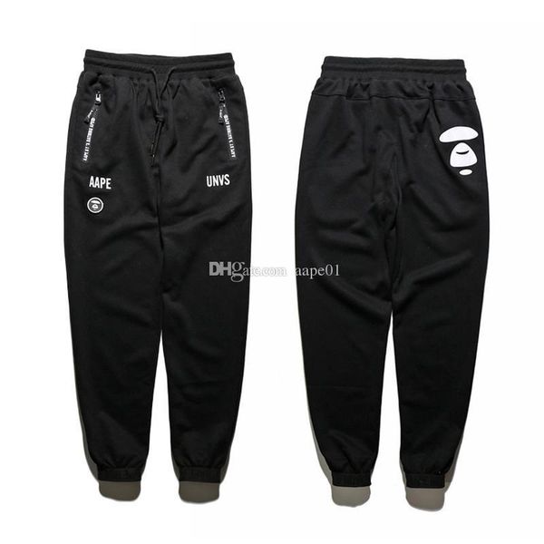 

новый aape мужские брюки aape мужские дизайнерские брюки повседневные скейтборд брюки луч ноги брюки движения брюки черный, Black