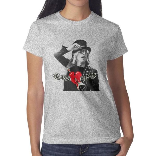 

tom petty red heart & hat grey womens t shirt,shirts,t shirts,tee shirts shirt design graphic designer custom casual t shirt, White