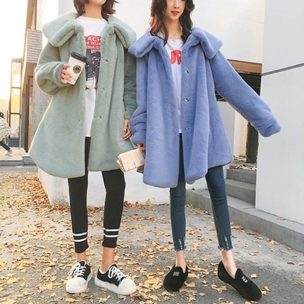 

2018 new style high-end fashion women faux fur coat c32, Black