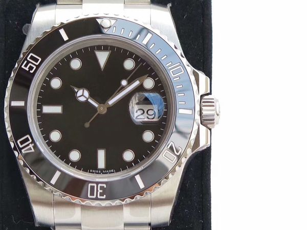 

mature man luxury watch v8 904l 116610ln eta 2836 automatic mechanical watch black ceramic frame luminous diving watch dhl ing, Slivery;brown