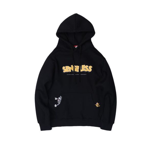 

100% cotton men hoodies sweatshirts w2116, Black