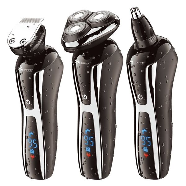 

3in1 wet dry shaver for men rechargeable electric shaver male electric razor facial beard shaving machine rotary cleaning kit