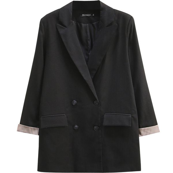 

autumn women's jacket small suit 2019 new casual large size xl-4xl long ladies blazer fashion office jacket female, White;black