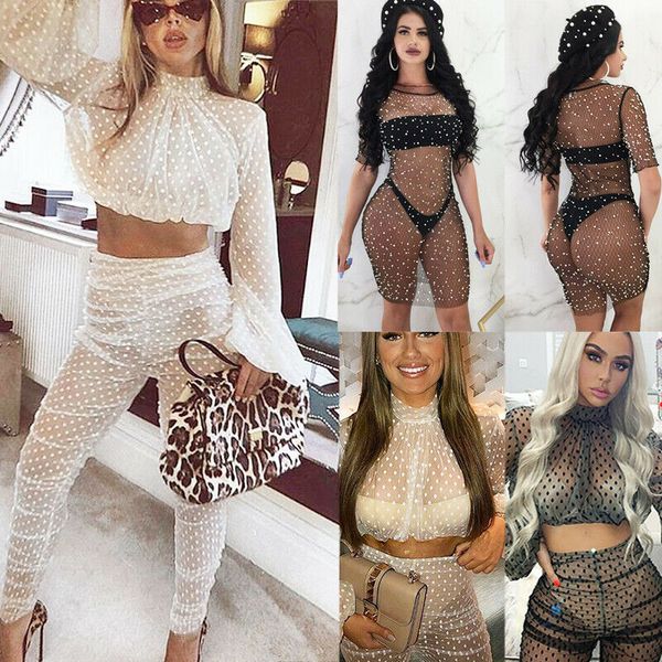 

women sheer mesh bikini cover up beach dresses set beachwear bathing suit sequin mesh see-through set