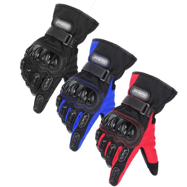 

motorbike warmer gloves windproof waterproof motocross gloves fashion non-slip bicycles protective glove for cycling climbing, Black