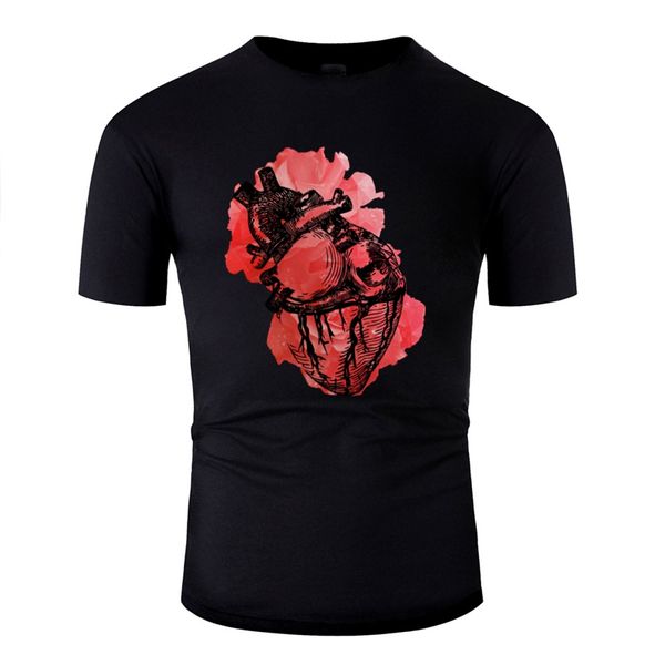 

смешной анатомический black heart геометрических красных роз tshirt мужчина известных женщины tee shirt новой одежда, White;black