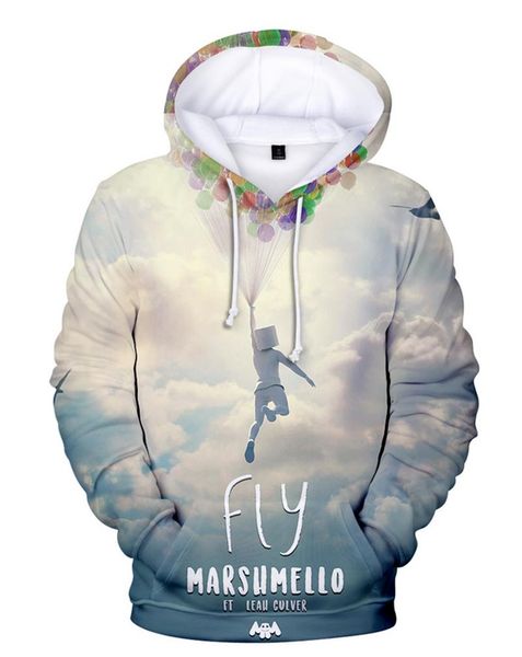 

мода мужчины / женщины marshmello 3d печать повседневный толстовка толстовки топы пуловер a06, Black