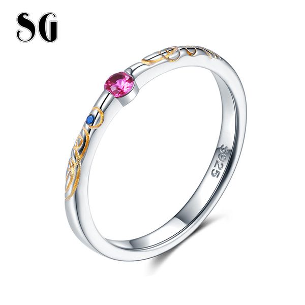 

sg 925 sterling silver star zircon adjustable ring open finger ring for women fashion sterling silver jewelry gift, Golden;silver