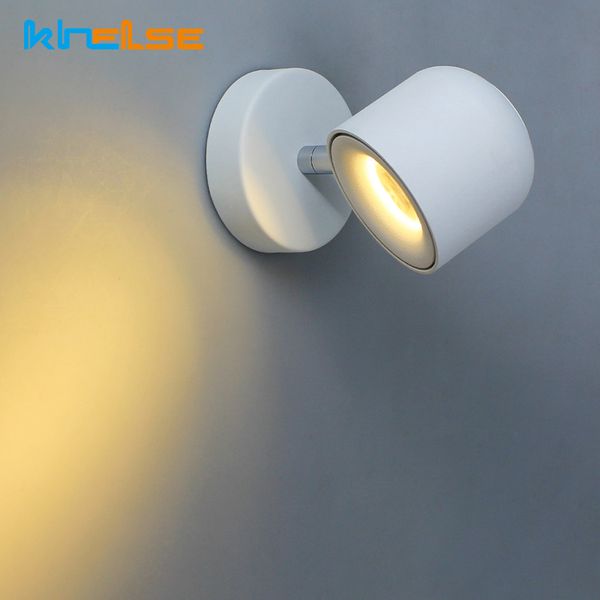 

wall lamp modern indoor led sconce 7w adjustable black/white bedroom bedside foyer mirror light home decoration ac90-220v