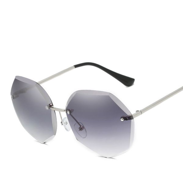 

wholesale- polygon men frameless x493 uv400 sunglasses mirror women outdoor sun personality for fashion summer lasses wnhju