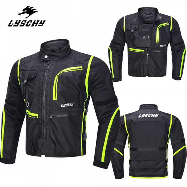 

3d mesh breathable motorcycle racing reflective moto jacket men's four seasons locomotive cross-country safe summer coat s-5xl