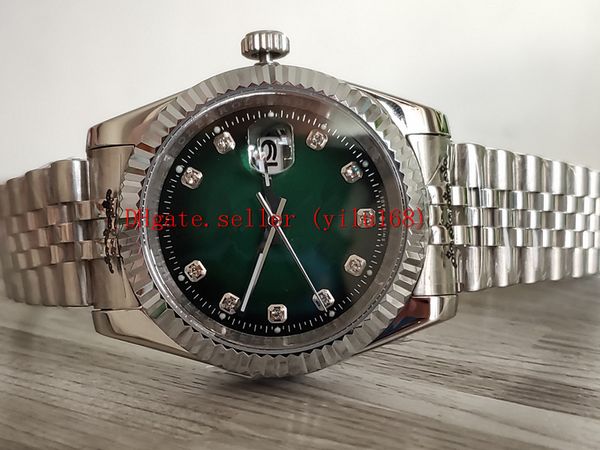 

new luxury watch 41mm 126333 126334 automatic watch diamond watch papers stainless steel green mirror 2813 movement mens sapphire watches, Slivery;brown