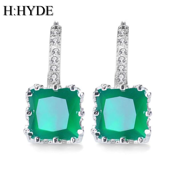 

h:hyde white gold color cz zircon around hoop earrings for women fashion wedding jewelry earring brincos 9 colors, Golden;silver