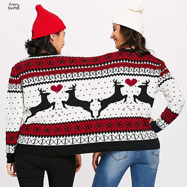 

couples sweater pullover two person ugly sweater couples novelty christmas sweater winter for women pull femme 3xl, White;black