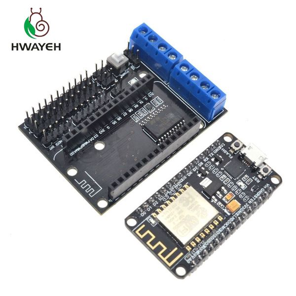 

node mcu development kit v3 cp2102 nodemcu+motor shield wifi esp8266 esp-12e diy rc toy remote control lua iot smart car esp12e