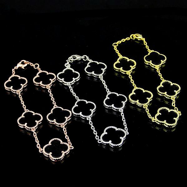 

New Copper plating love flower bracelet bangle for woman jewelry with red black green white black color 18cm length for women bangle jewelry