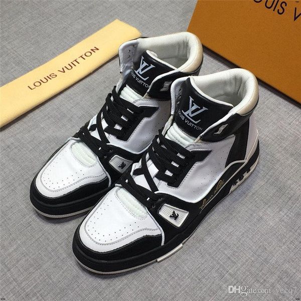 

19ff мужчины повседневная обувь весной и осенью high top холст обувь для мужской шнуровке дышащая solid madad моды квартиры падения доставка, Black