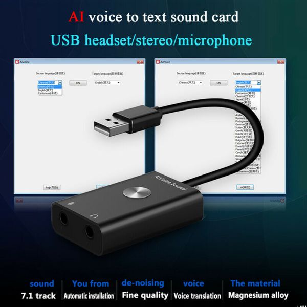 

usb mini smart ai voice to text translator 28 languages real time translation pc, Blue