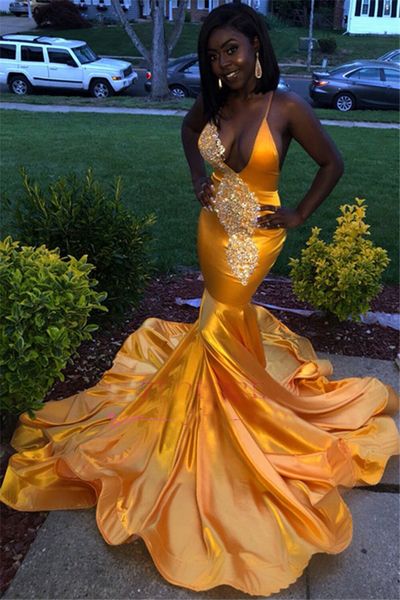 

2019 Cheap Spaghetti Straps Prom Dresses Mermaid Sexy Open Back Long Evening Gowns Backless Party Dresses Evening Wear