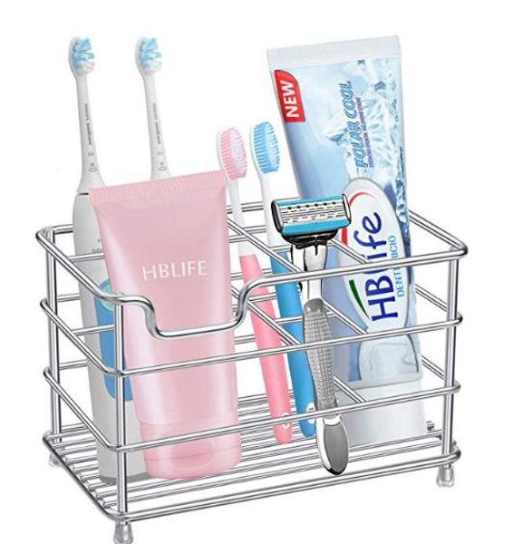 

electric toothbrush holder large stainless steel toothpaste facial cleanser holders rustproof metal bathroom accessories organizer silvery