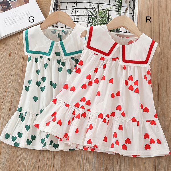 

baby girls dress new summer girl dress korean sweet cherry vest western princess 2y-8y, Red;yellow