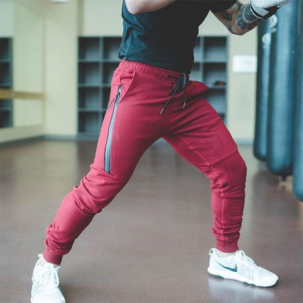 

2019 sports pants men sportswear workout gym trousers wiht pockets ftiness active jogging pants running athletic training, Black;blue