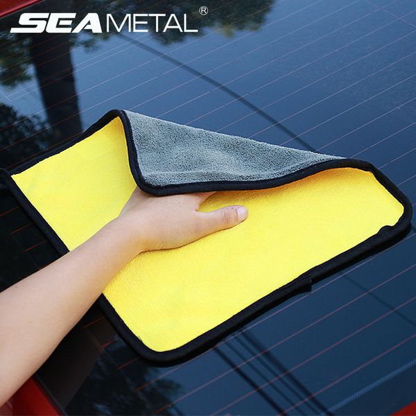 

car wash clean towel double side cleaning towel soft cloth detailing microfiber plush washing drying for auto accessories