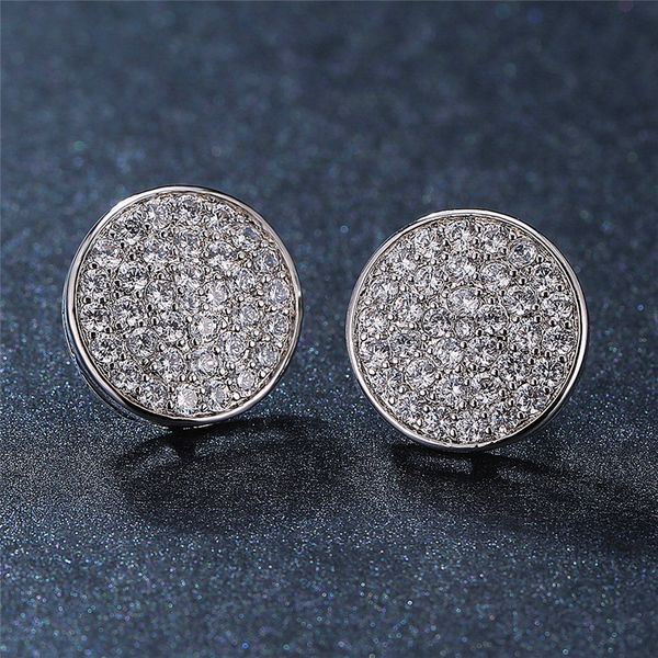 

cute female small white stone earrings dainty rose gold silver stud earrings for women trendy korean crystal wedding, Golden;silver