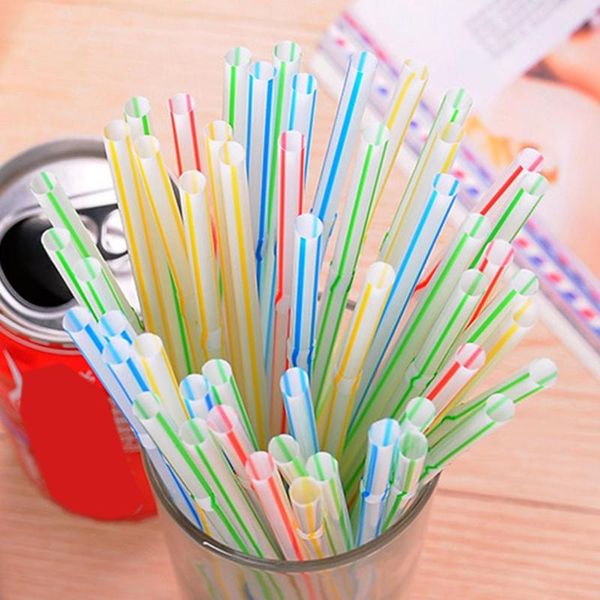 

100pcs colorful disposable plastic drinking straws extra long flexible suction tube sucker party bar beer juice drinking supply