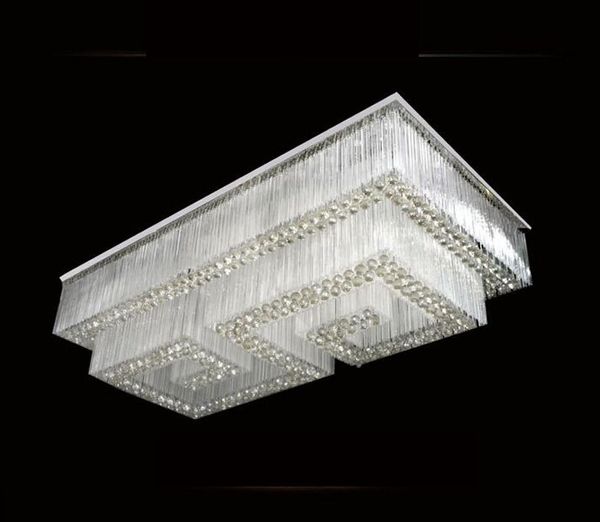 Lustres de cristal villas clubes funciona luzes vivem teto da sala de lâmpadas de cristal retangular lâmpadas lanternas LED Lighting dispositivo elétrico MYY