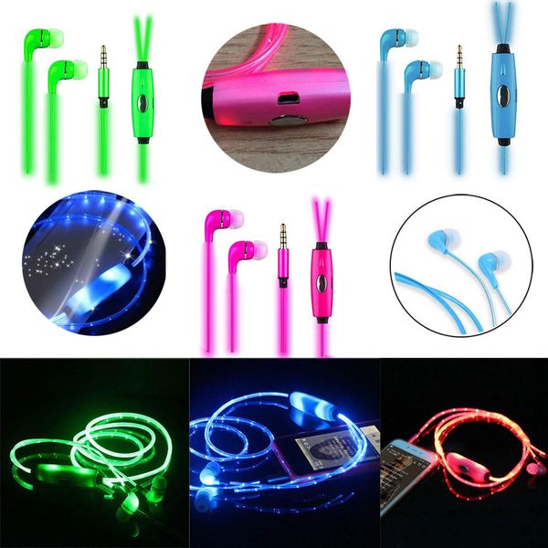 

1m earphone led luminous in ear earphone glow stereo low power led for cell phone