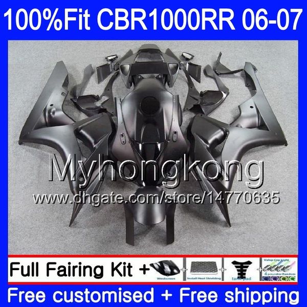 Впрыска матовый черный фондовый корпус + бак для HONDA CBR 1000 RR CBR 1000RR 06-07 276HM.10 CBR1000RR 06 07 CBR1000 RR 2006 2007 OEM обтекатели комплект