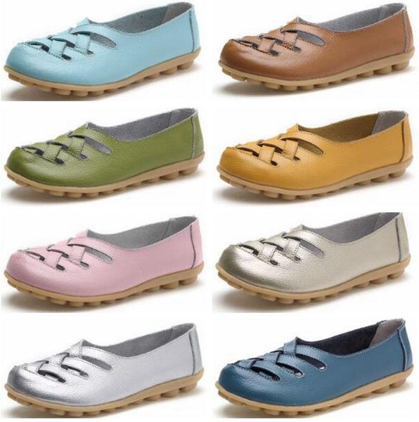 

flats shoes hole doug shoe loafers sandal nurses shoe low help shallow flats chaussures breathable mother shoes genuine leather shoes af5067, Black