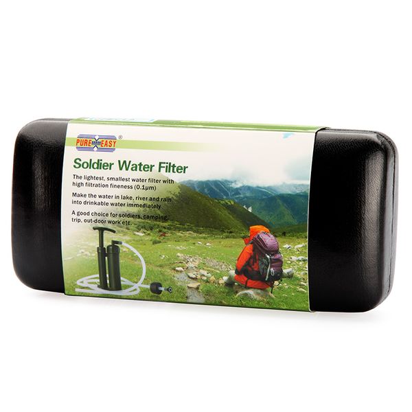 

pure easy portable 2000l water filter kit outdoor camping hiking emergency survival gear straw purifier cleaner