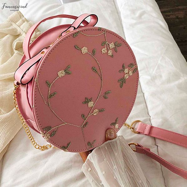 

circular women shoulder bag lace handbag crossbody bag white small round messenger bag bolsa feminina 2020 t2